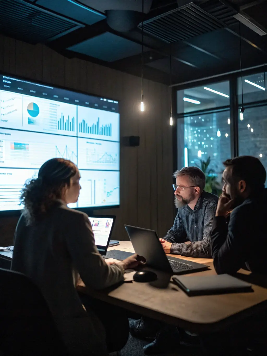 A strategic planning meeting with IT consultants and business executives, focusing on aligning IT strategies with overall business objectives.